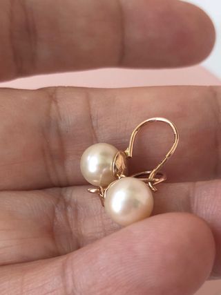Pendientes Vintage Oro 14k 585 Perlas
