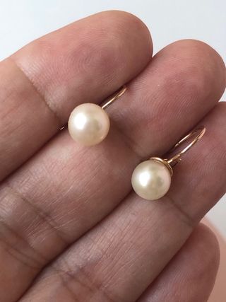 Pendientes Vintage Oro 14k 585 Perlas
