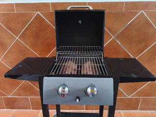 Barbacoa de gas negra y gris
