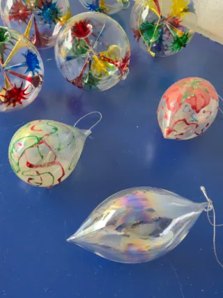 Lotto 9 Palline di Natale in Vetro Soffiato