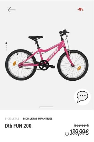 Bicicleta Infantil DTB 20 Rosa