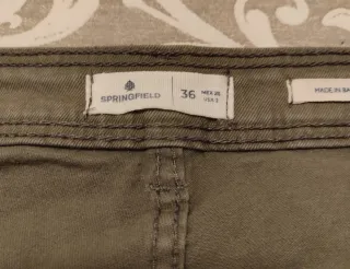 Pantalón cargo mujer verde militar, talla 36
