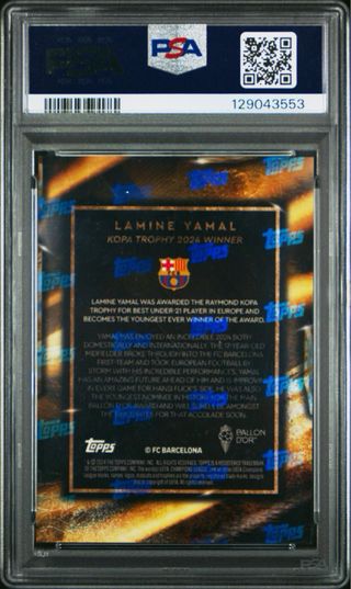 RC /10 Topps Now Lamine Yamal Ballon D'or PSA 8