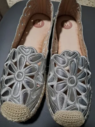 Sandalias Esparto Plataforma Flores