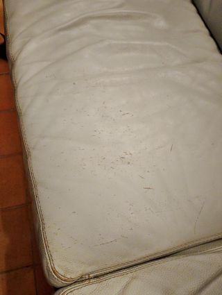 Sofá de piel gris