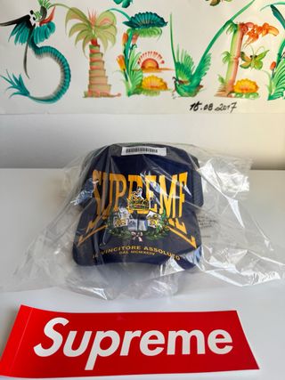 Supreme Big Crest Mesh Back 6-Panel Blu