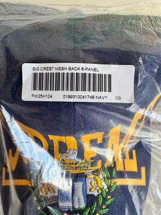 Supreme Big Crest Mesh Back 6-Panel Blu