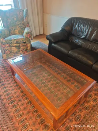 Mesa de centro madera y cristal