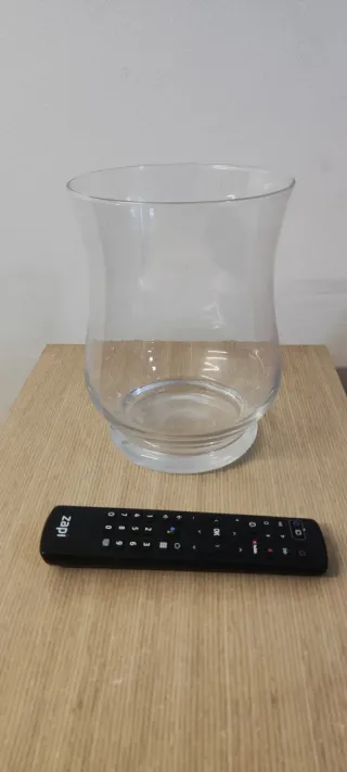 Jarrón de cristal transparente