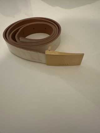 Cintura Furla Beige Coccodrillo
