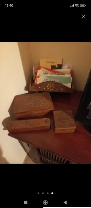 Set madera: pongo - cartas, cajas decoradas, etc