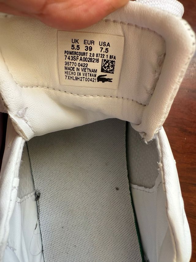 Zapatillas Lacoste Blancas Talla 39