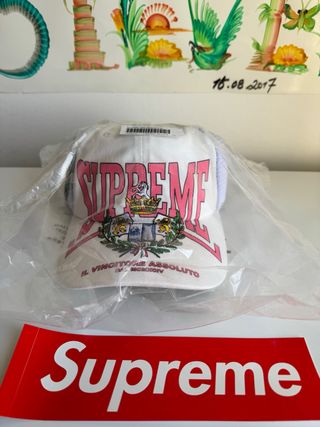 Supreme Big Crest Mesh Back 6-Panel Bianco