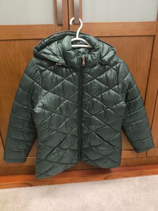 Anorak corto verde oscuro acolchado