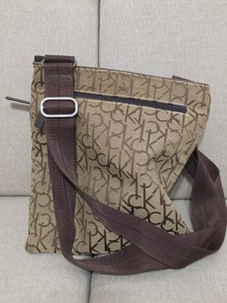 Borsello uomo Calvin Klein monogram beige/marrone