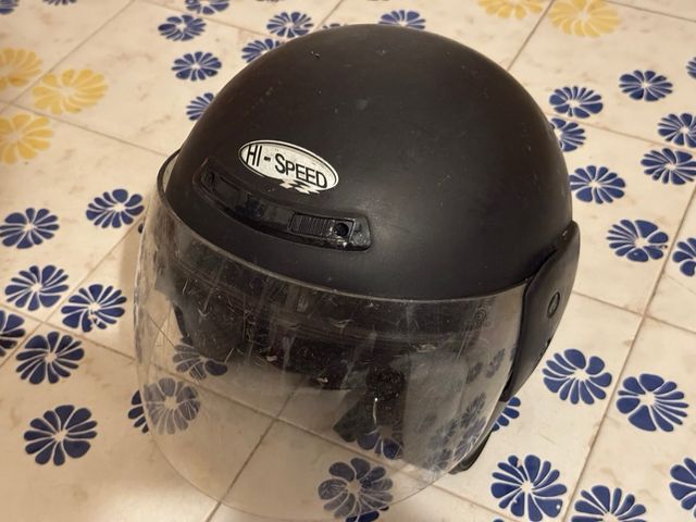 Casco Moto Nero Visiera Trasparente