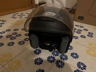 Casco Moto Nero Visiera Trasparente
