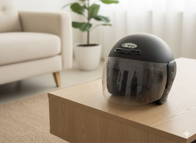 Casco Moto Nero Visiera Trasparente