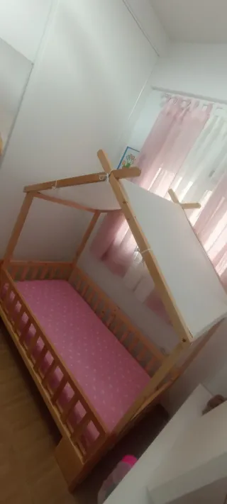 Cama infantil madera 70x140 + somier + colchón