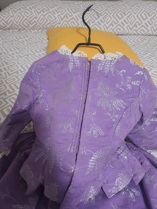 Traje Fallera Niña Morado/Plata 9-10 años