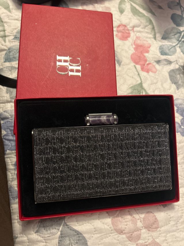 Bolso de fiesta Carolina Herrera negro/plata