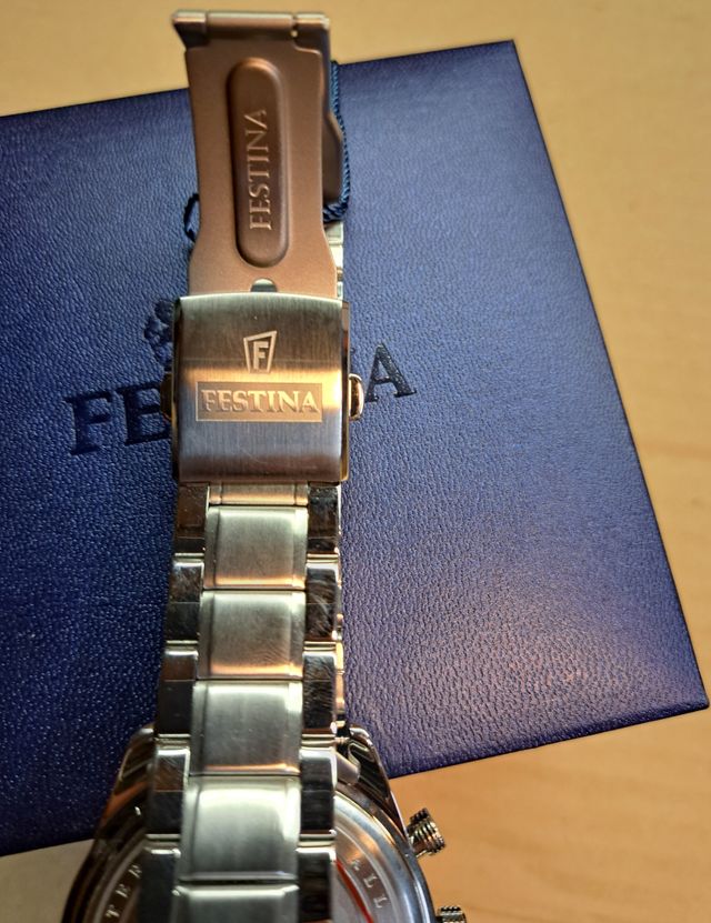 Orologio Festina Uomo Acciaio Cronografo Blu Oro