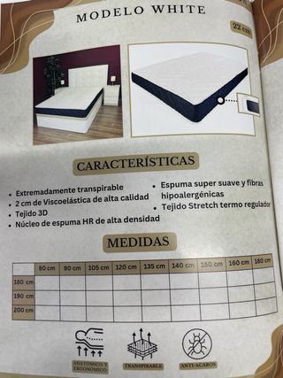 OFERTAA !! Colchón White 20cm Transpirable