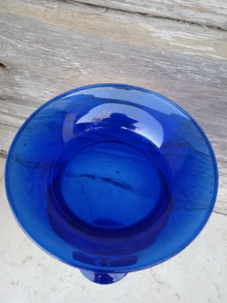 Vaso Vintage Vetro Blu Cobalto Modernariato