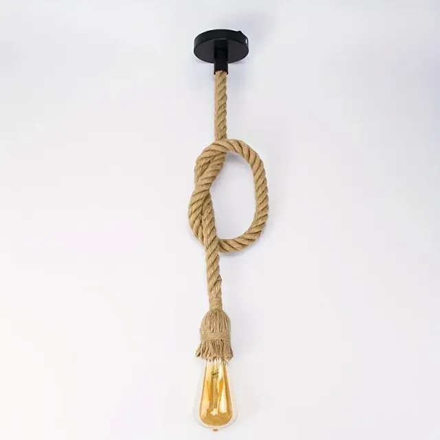Lampara de techo colgante basica cuerda yute 90cm