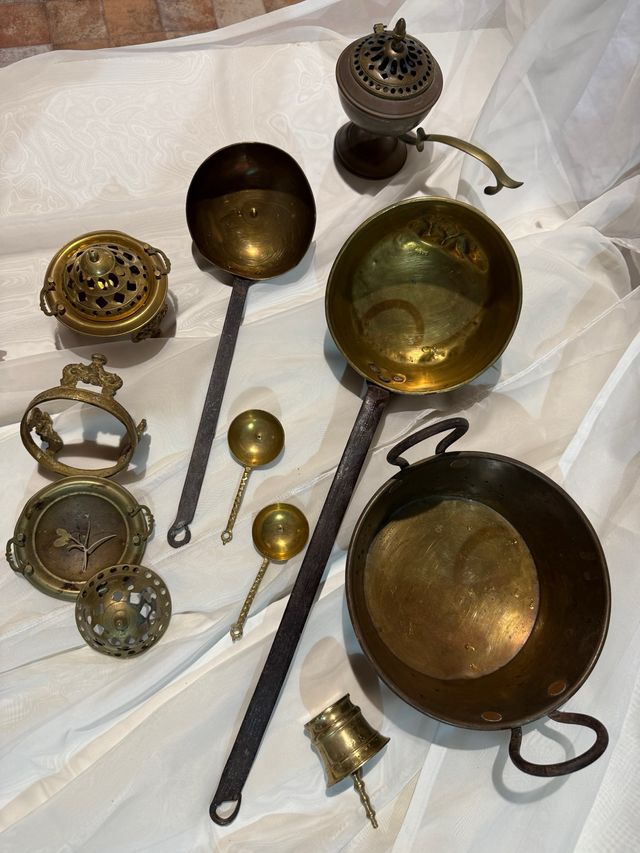 Lote adornos bronce y forja