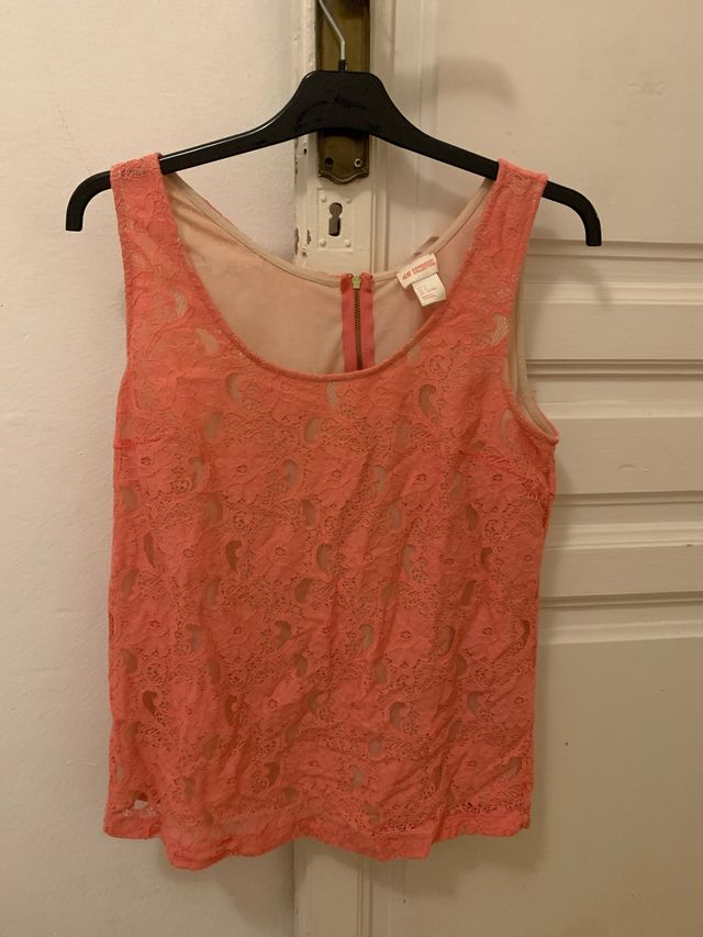 Camiseta encaje H&M naranja Talla L
