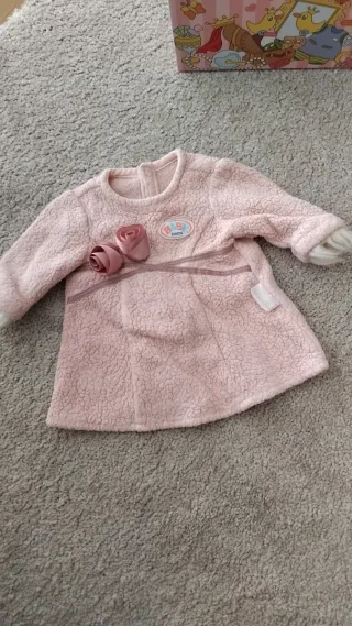 Vestido Baby Born Rosa Peluche Flores