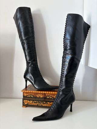 Stivali vera pelle tacco alto 35 super sexy vintvi