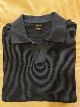 Polo Massimo Dutti Azul Marino Talla M