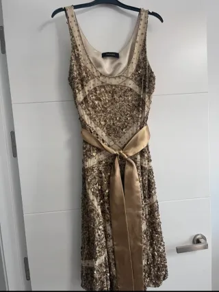 Vestido lentejuelas dorado Tintoretto Talla M
