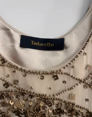 Vestido lentejuelas dorado Tintoretto Talla M