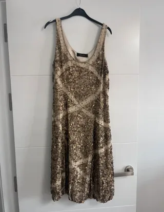 Vestido lentejuelas dorado Tintoretto Talla M