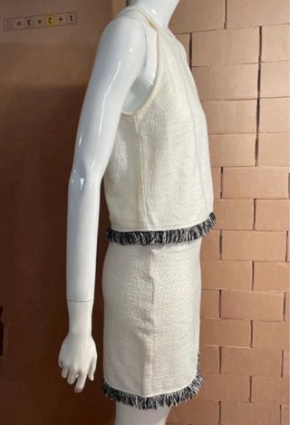 Traje Tweed Zara bicolor estilo Chanel