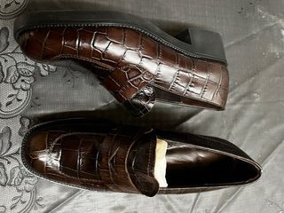 Mocasines Marrones Cocodrilo Mujer