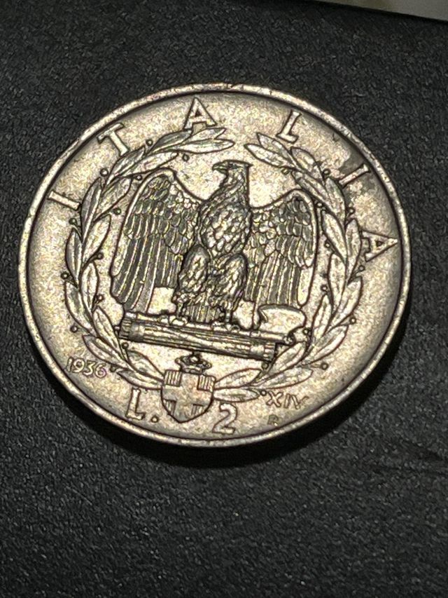 2 Lire Italia 1936 Aquila Romana
