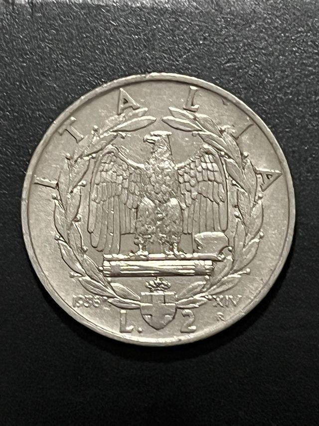 2 Lire Italia 1936 Aquila Romana