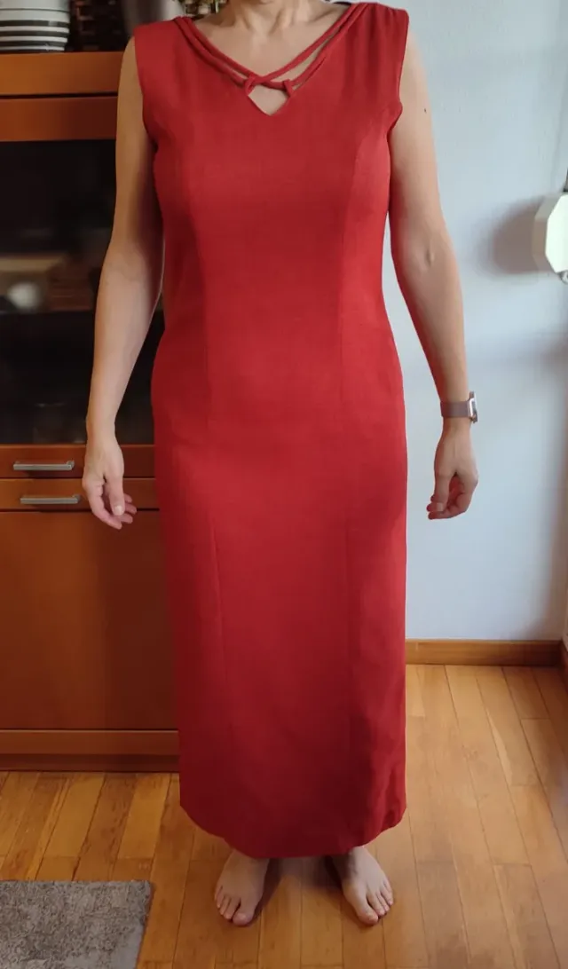 Vestido Paz Torras Rojo Talla 42