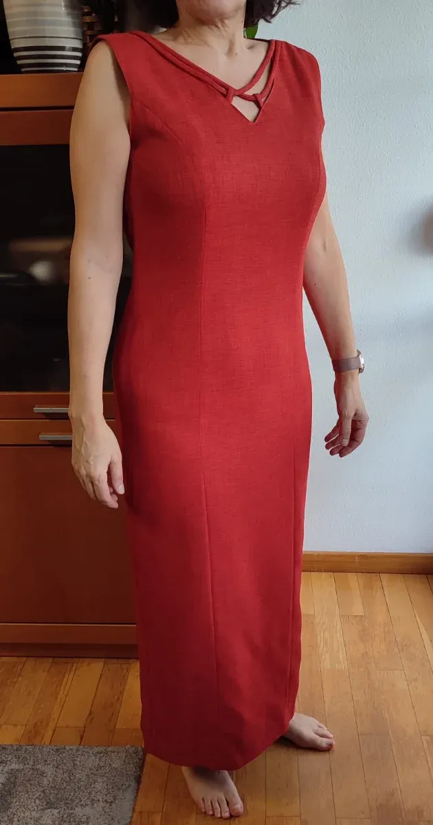 Vestido Paz Torras Rojo Talla 42