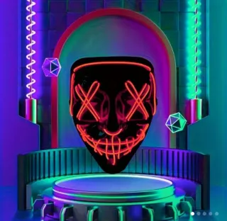 Máscara LED Halloween Negra Roja