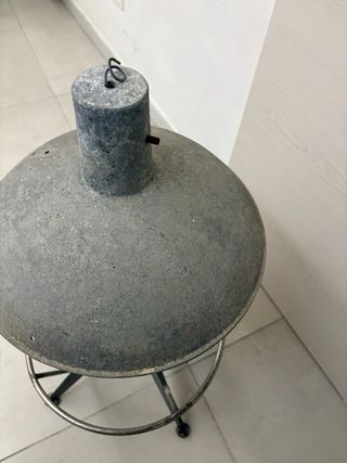 Lampadario industriale vintage grigio metallo