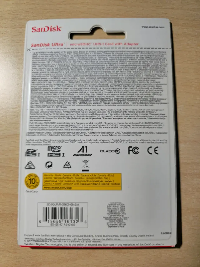 SanDisk Ultra microSDHC 16GB con Adattatore