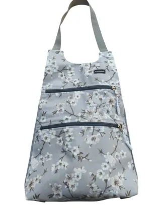 Mochila Semi impermeable Flores gris