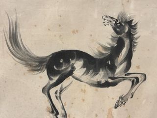 Cuadro de caballo en papel. Chura obata.  