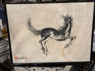 Cuadro de caballo en papel. Chura obata.  