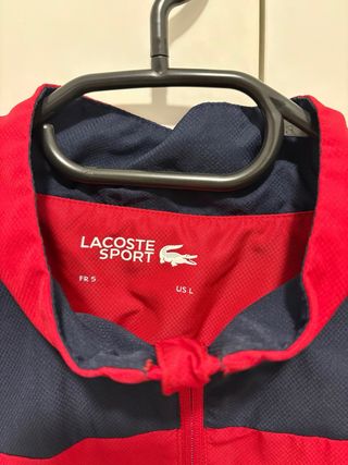 Chaqueta Deportiva Lacoste Roja y Blanca